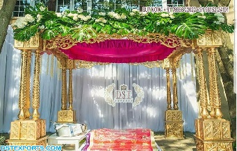 Outdoor Punjabi Wedding Mandap Setup