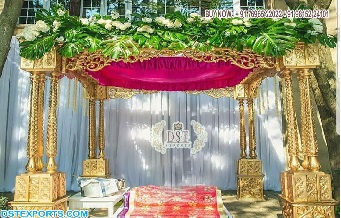 Outdoor Punjabi Wedding Mandap Setup