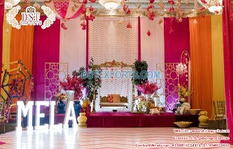 Colorful Wedding Punjabi Cultural Stage Decor
