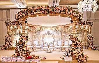 Majestic Arya Wooden Wedding Mandap Decor