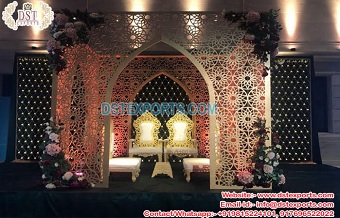 Indoor Moroccan Theme Metal Mandap Setup