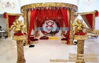 Hindu Wedding Mandap With Wisteria Flower Decor