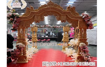 Gujarati Wedding Wooden Welcome Gate Decoration