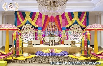 Amazing Mehndi & Sangeet Night Stage Decoration