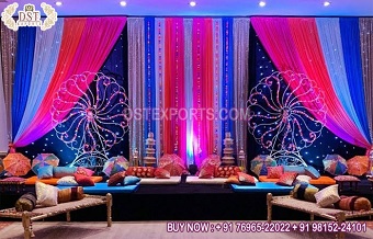 Stunning Mehndi & Sangeet Night Stage Setup