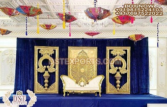 Traditional Gold FRP Jhumka Style Backdrop Frame