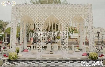 Outdoor Destination Wedding Metal Jali Mandap