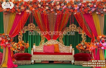 Stunning Wedding Mehndi Night Stage Decoration