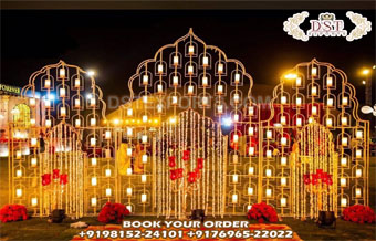 Latest Design Candle Wall For Mughal Wedding
