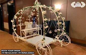 Elegant White Cinderella Bridal Entry Buggy