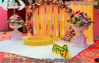 Indian Wedding Low Cost Haldi Decor Setup