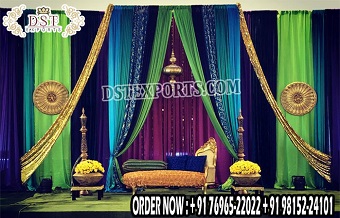 Multicoloured Draping Decoration For Sangeet Setu