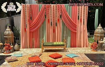 Outdoor Theme Ladies Sangeet Stage Decoration