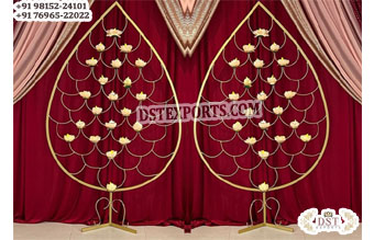 Wedding Stage Leaf Design Metal Backdrop Stand