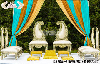 Beautiful Paisley Design Wedding Mandap Chairs