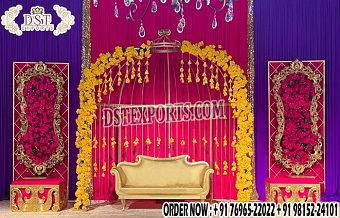 Stunning Wedding Stage Setup With Metal Cage