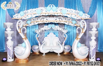 Stylish Swan Mandap For Unique Theme Weddings