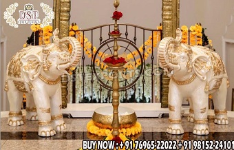 Fiber Elephant Statue For Banquet Hall Entrance