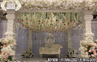 Traditional White South Indian Wedding Pillar Mand