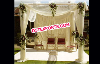 Hindu Wedding  White Mandap