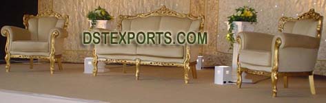 DECORATED WEDDING GOLDEN SOFA