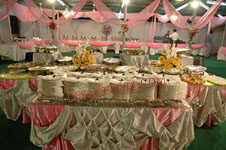 WEDDING DECORATED TABLE CLOTHES AND FRILLS