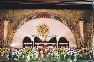 WEDDING STAGE WITH BLACK SOFA SET