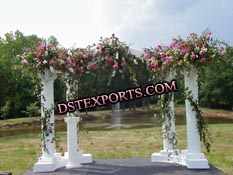 WEDDING OUT DOOR DECORATION WITH PILLARS