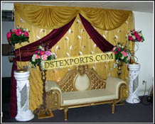 WEDDING GOLDEN STAGE BACKDROP