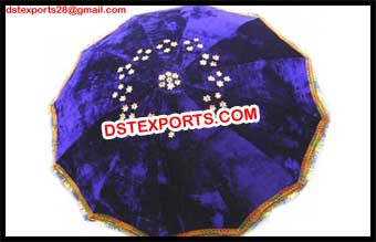 Wedding Blue Decorated Umbrella