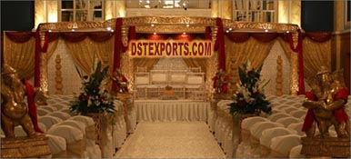 INDIAN WEDDING GOLDEN CARVED MANDAP