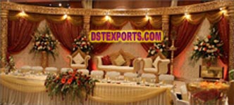 MUSLIM WEDDING GOLDEN CARVED STAGE