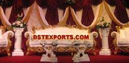 WEDDING RECEPTION  GOLDEN CARVED STAGE