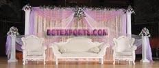 WEDDING STAGE WITH WHITE FURNITURE