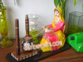 PUNJABI LADY WITH MADHANI STATUE