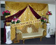 WEDDING GOLDEN EMBRODRIED STAGE BACKDROP