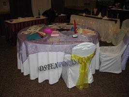 SATIN SASHAS AND TABLE OVERLAYS