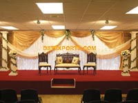 ASIAN WEDDING STAGE WITH ANTIQUE FURNITURE