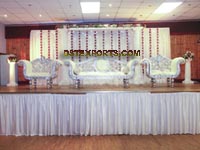 ASIAN WEDDING STAGE WITH SILVER CARVED FURNITURE
