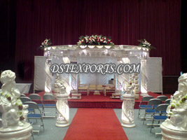 WEDDING SILVER CARVING CRYSTAL MANDAP