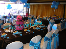 BANQUET HALL CHAIR COVER WITH SATIN SASHAS