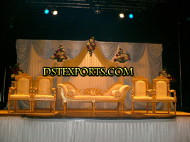 ASIAN WEDDING GOLDEN FURNITURE STAGE SET