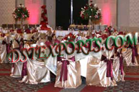 WEDDING CHAIR COVER WITH MAROON SASHAS
