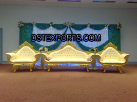 WEDDING RECEPTION STAGE GOLDEN SOFA SET