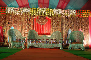 INDIAN WEDDING CARVED FURNITURE STAGE