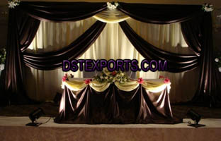 WEDDING STAGE CHOCLATE CREAM BACKDROP