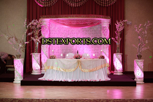 ASIAN WEDDING FIBER CRYSTAL PILLAR STAGE