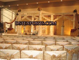 WEDDING WHITE GOLDEN DEV MANDAP