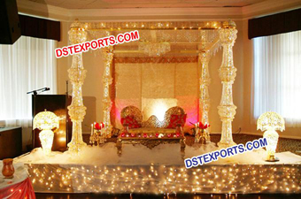 Wedding Fully Gold Crystal Mandap