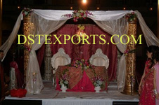 WEDDING GOLDEN CARVED PILLARS STAGE